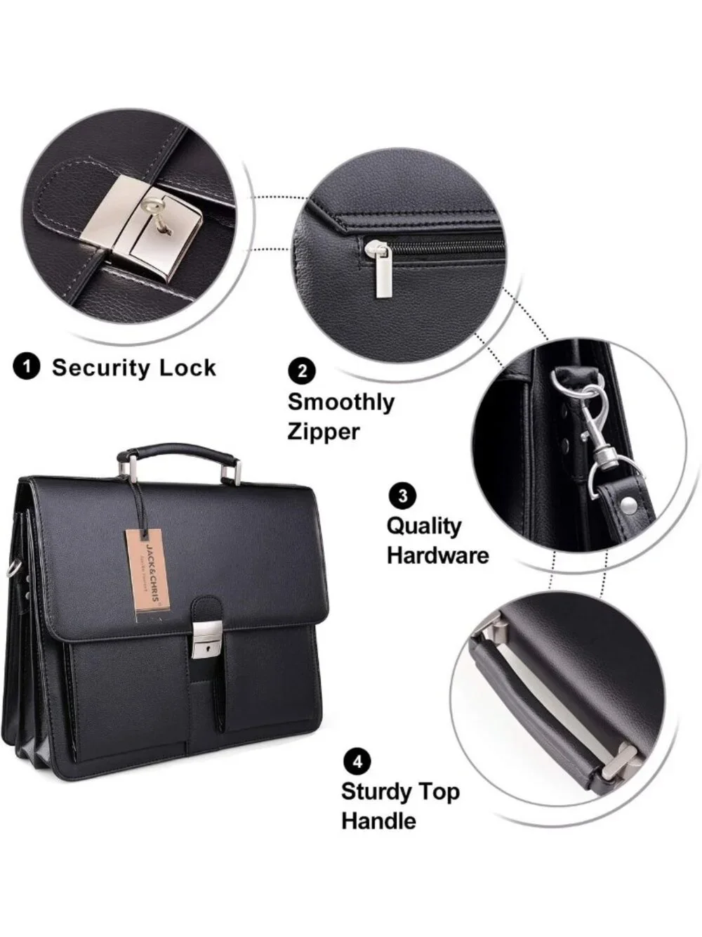 Stylish PU Leather Briefcase for Men | Classic Messenger Bag for Work & Travel